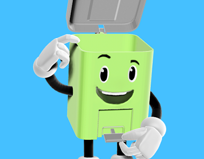 3DModel - Trash Can Character