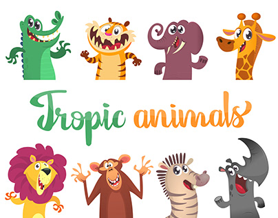 Cartoon animals sets. Character design