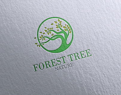 Natural Tree Mockup Logo Design