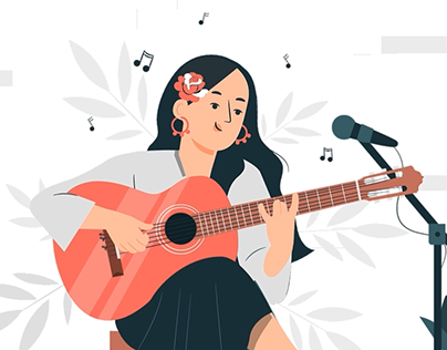 lady singing character animation motion graphics
