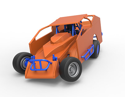 Northeast Dirt Modified stock car while turning 1:25