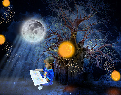 Kid under magic Baobab_Fantasy Dream'In
