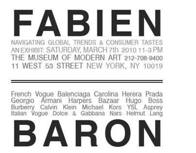 Fabien Baron exhibit invitation
