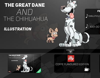 The Great Dane and The Chihuahua-Illustration