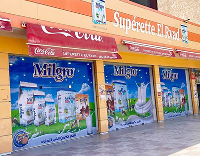 Supermarket facades design for Milgro Milk in Algeria