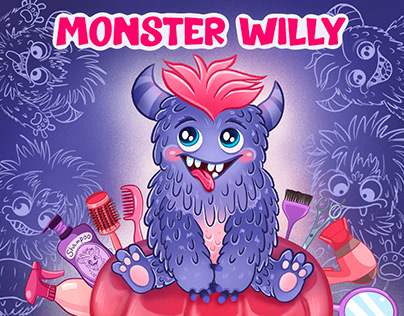 Monster Willy. Brand barbershop character