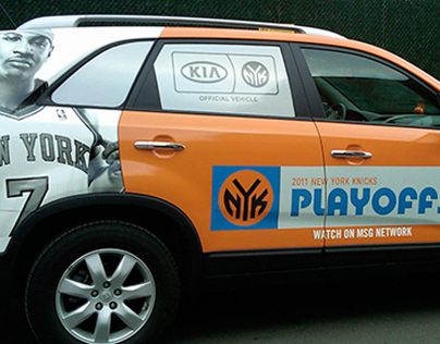 VEHICLE WRAPS | Knicks Kia & Rangers Truck with Trailer