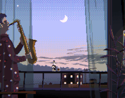 Tipsy dude serenading the Moon