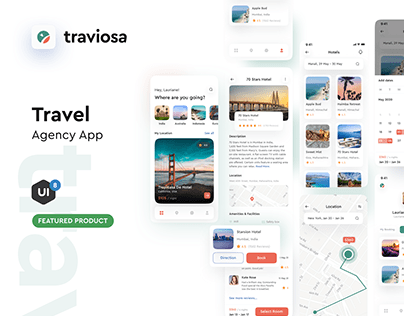 Traviosa - Travel App UI KIT Design for UI8
