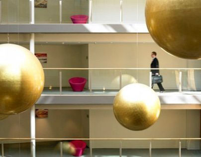 Giant hanging spheres for the Clarion hotel,Cork.