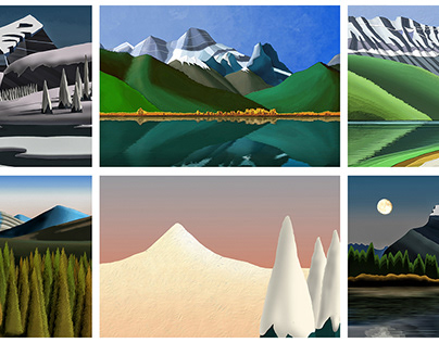 Canada mountain scenes collection
