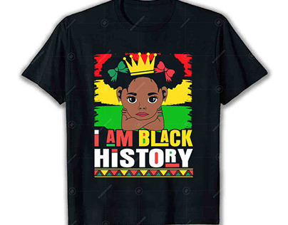 I am black history t shirt design