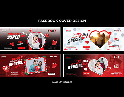 Valentine Day Facebook Cover Design template.
