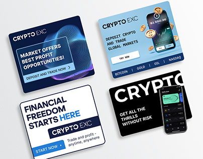 Ads banners design for cryptocurrency exchange