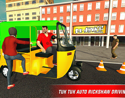 Real Rickshaw Driving Simulator-Tuk Tuk Games