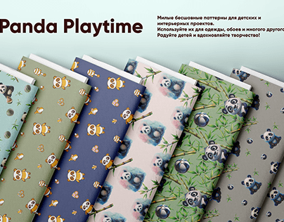Panda Playtime-набор бесшовных паттернов с пандами.