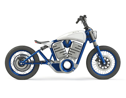 Electric motorcycle design. Street bobber motorcycle