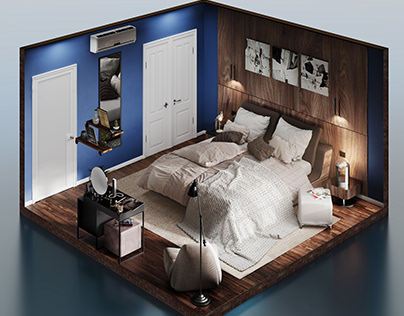 3D Izometric Bedroom