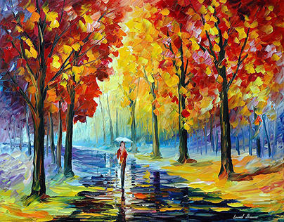 FALL ROMANCE — oil painting on canvas