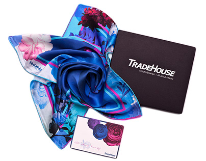 Silk scarf design for Tradehouse