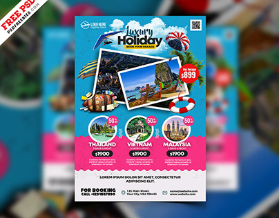Free PSD | Travel Package Business Flyer PSD