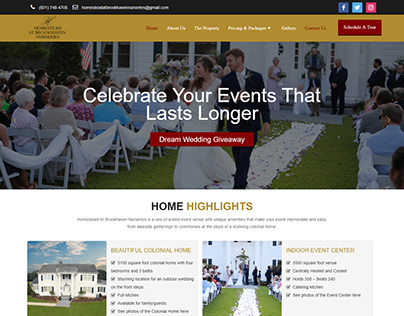 Homestead - Wedding Home Rental Website Design