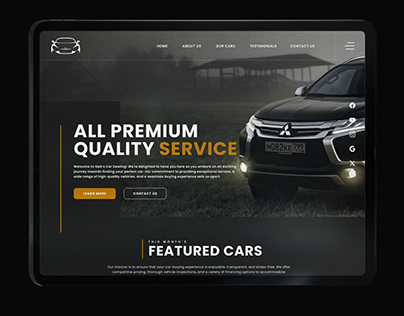Web Design Mockup | Gab's Car | Automotive Landing Page