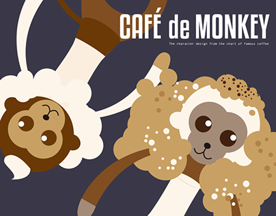 Cafe de Monkey Character and Postcard