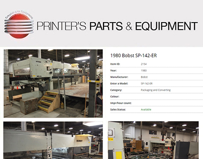 1980 Bobst SP-142-ER  by Printers Parts & Equipment