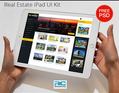 Real Estate iPad UI PSD with Lollipop Style