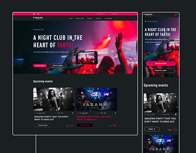 Web design for a nightclub in Tartu