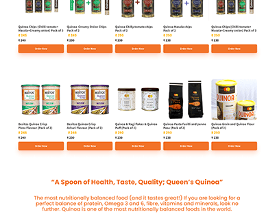 Quinoa Product Landing Homepage Design