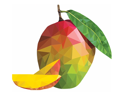 How to Draw Mango as Low Poly Art Work