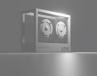Transparent Speakers final 3D render in eevee
