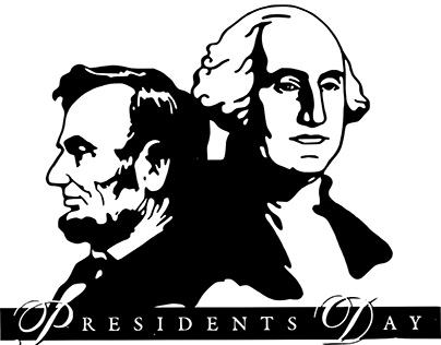 Happy Presidents' Day Text American Face Vector Art