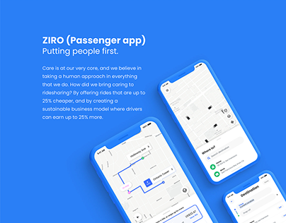 ZIRO Ridesharing App UI/UX