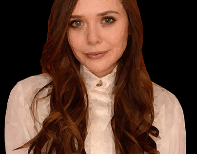 Low poly illustration of Elizabeth Olsen