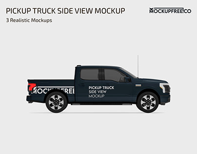 Pickup Truck Side View Mockup PSD