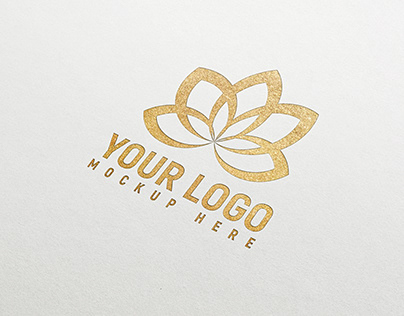 Golden Paper Logo Mockup