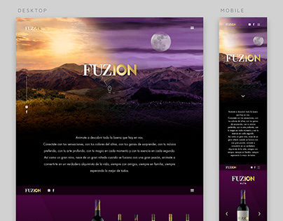 Web design • Fuzion Wines