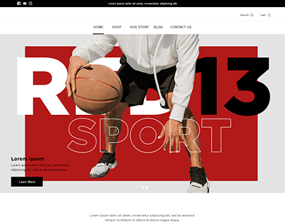 Web Mockup - Red13 Sport Shopify Theme-Based (Beatnik)