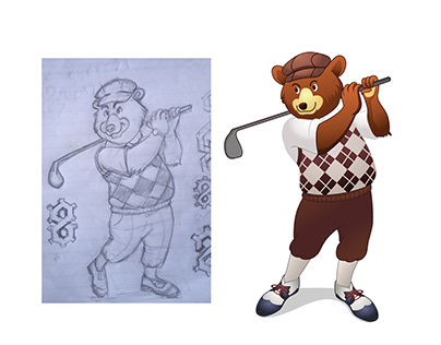 Grizzly Bear Golfer