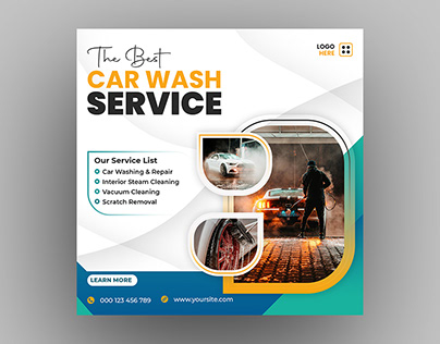 The Best Car wash Social Media Post Template