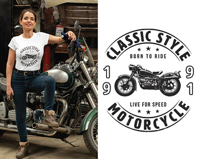 VINTAGE MOTORCYCLE T-SHIRT DESIGN