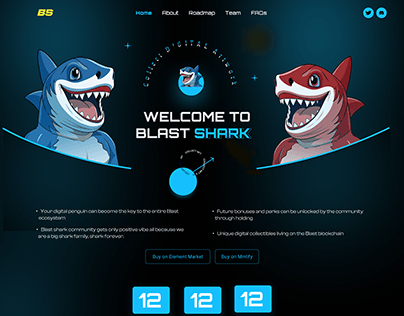 Blast Shark NFT Landing page| UI Design