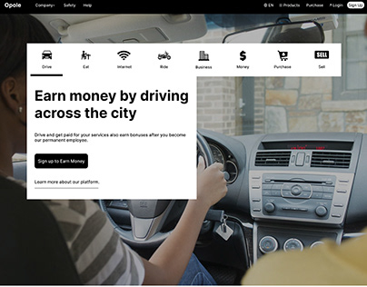 Uber like Website Opole UI Design