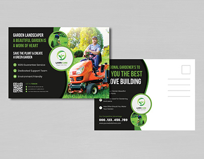 Lawn Care Company Postcard Design