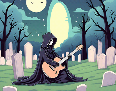 Design Grim Reaper Guitar Player