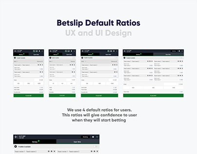 Betslip Default Ratios UI and UX