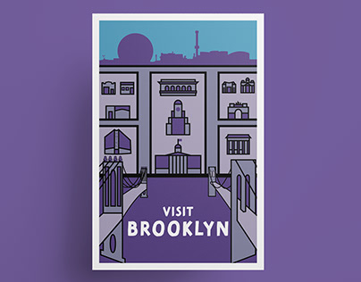 Brooklyn vintage travel poster